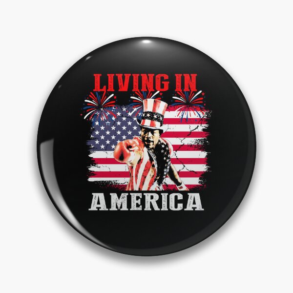 Item preview, Apollo Creed Living In America- Vintage Retro Boxing Funny Movie Quotes-USA 4th Of July designed and sold by Qellus-Style.