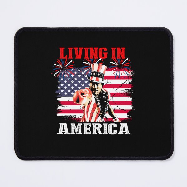 Item preview, Apollo Creed Living In America- Vintage Retro Boxing Funny Movie Quotes-USA 4th Of July designed and sold by Qellus-Style.