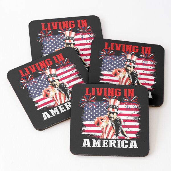 Item preview, Apollo Creed Living In America- Vintage Retro Boxing Funny Movie Quotes-USA 4th Of July designed and sold by Qellus-Style.