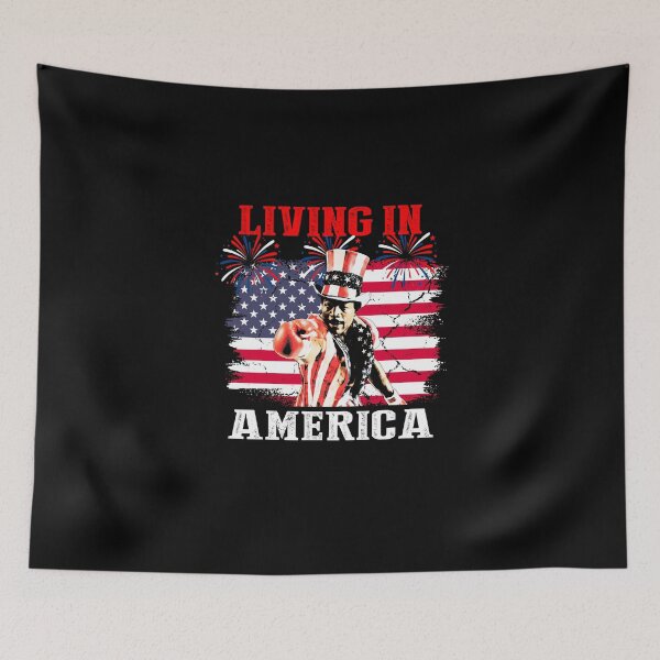 Item preview, Apollo Creed Living In America- Vintage Retro Boxing Funny Movie Quotes-USA 4th Of July designed and sold by Qellus-Style.