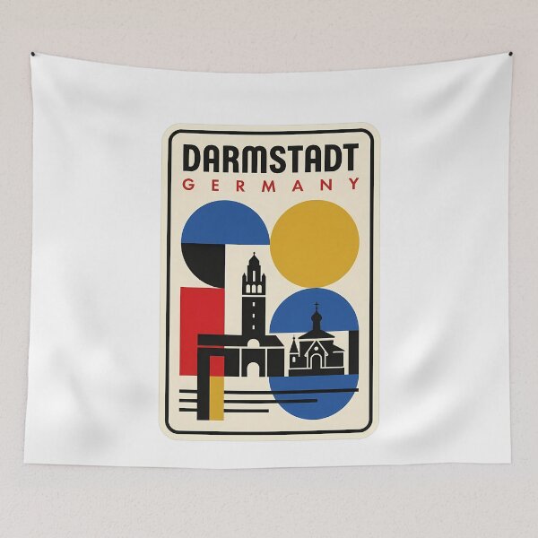 Item preview, Vintage Darmstadt Germany Bauhaus Style Travel Landmark designed and sold by k3rstman1.