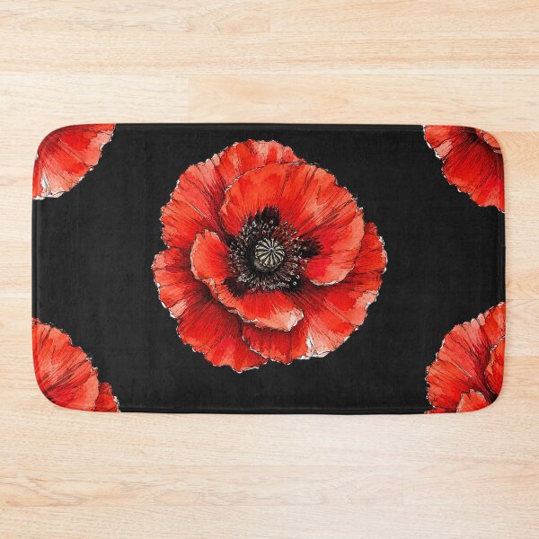 Item preview, Vintage Red Poppy Ink Sketch | Watercolor Botanical Flower Art designed and sold by ColorSplash123.