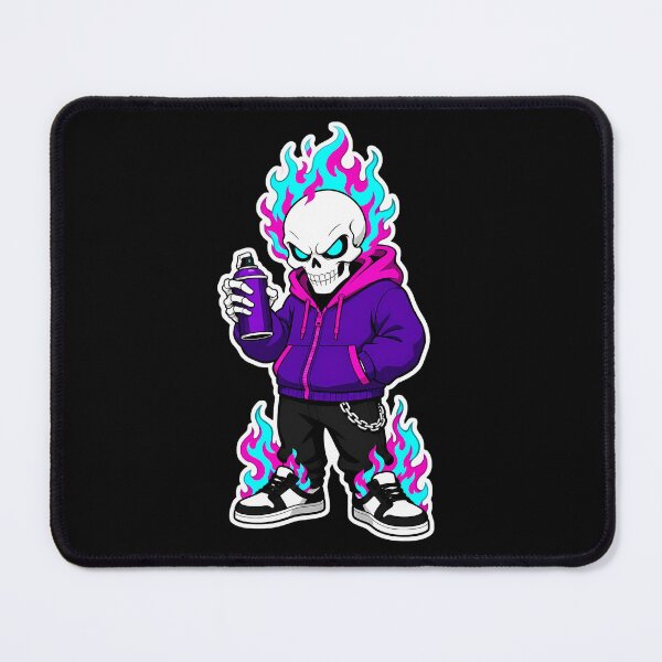 Item preview, Cool Graffiti Skull Streetwear with Blue Flames designed and sold by LuisWorks.