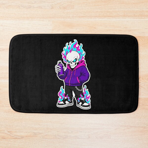 Item preview, Cool Graffiti Skull Streetwear with Blue Flames designed and sold by LuisWorks.