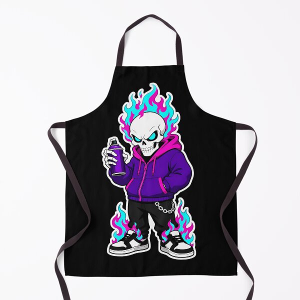Item preview, Cool Graffiti Skull Streetwear with Blue Flames designed and sold by LuisWorks.