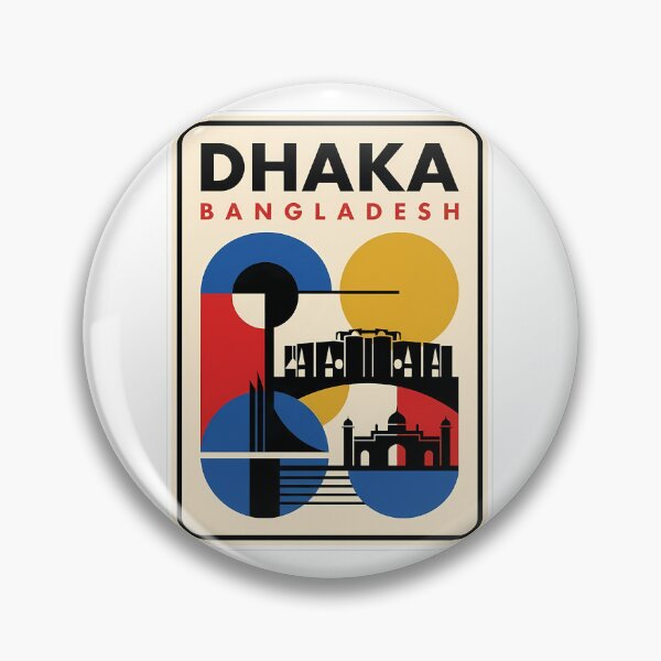 Item preview, Retro Dhaka Bangladesh Landmark Geometric Skyline designed and sold by k3rstman1.