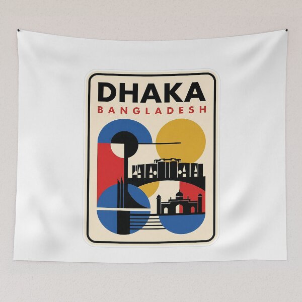 Item preview, Retro Dhaka Bangladesh Landmark Geometric Skyline designed and sold by k3rstman1.