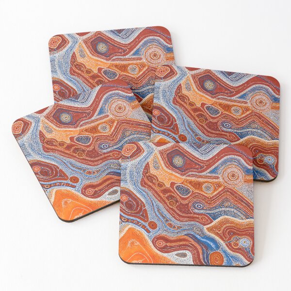 Item preview, Aboriginal Inspired Dot Art - Crimson Gorges With Water designed and sold by GrinGalore.