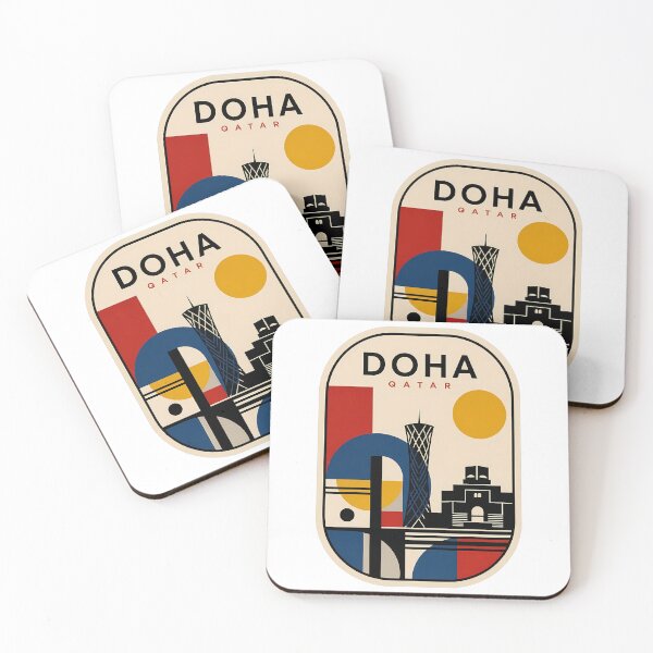 Item preview, Abstract Doha Qatar Skyline Geometric Travel Art designed and sold by k3rstman1.