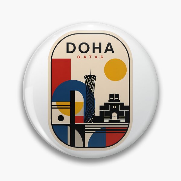 Item preview, Abstract Doha Qatar Skyline Geometric Travel Art designed and sold by k3rstman1.
