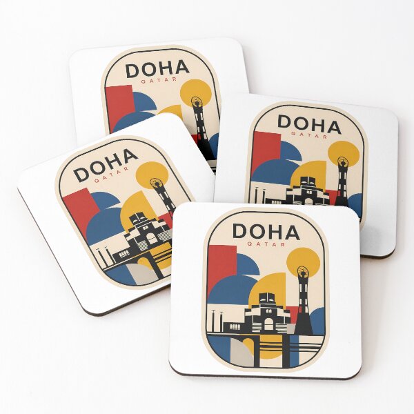Item preview, Retro Doha Qatar Geometric Skyline designed and sold by k3rstman1.