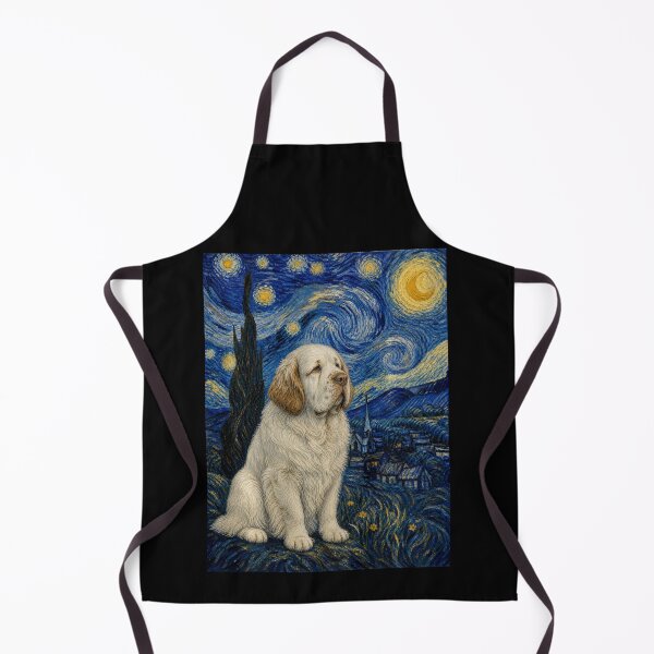 Item preview, Clumber Spaniel Dog Van Gogh Starry Night  designed and sold by Littermin.