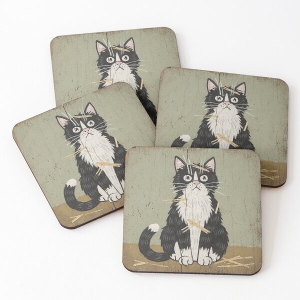 Item preview, Scruffy Barn Cat With a Mouthful of Hay designed and sold by PictorialWhimsy.