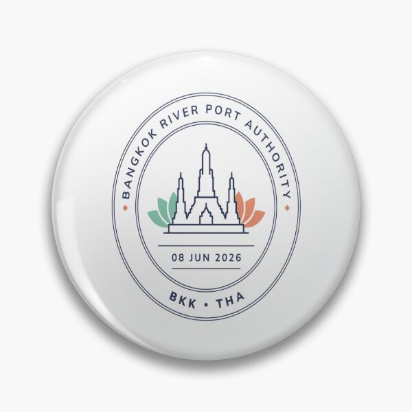Item preview, Bangkok Mid‑Century Passport Stamp Retro Travel Sticker designed and sold by stickercuffs.