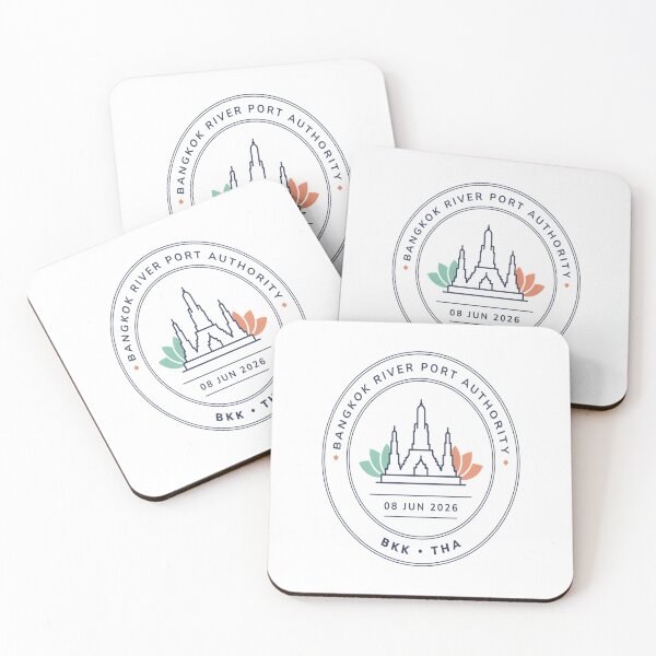 Item preview, Bangkok Mid‑Century Passport Stamp Retro Travel Sticker designed and sold by stickercuffs.