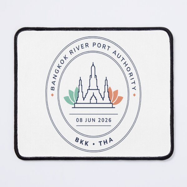 Item preview, Bangkok Mid‑Century Passport Stamp Retro Travel Sticker designed and sold by stickercuffs.