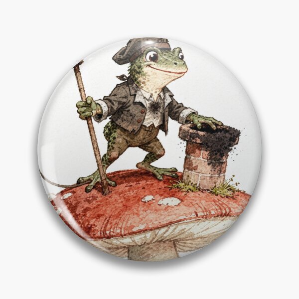 Item preview, Toad Chimney Sweep on a Mushroom Roof designed and sold by PictorialWhimsy.