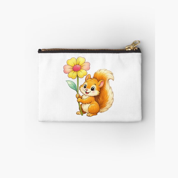 Item preview, Cute Squirrel Sticker – Happy Woodland Animal Flower designed and sold by SoftSproutstu.