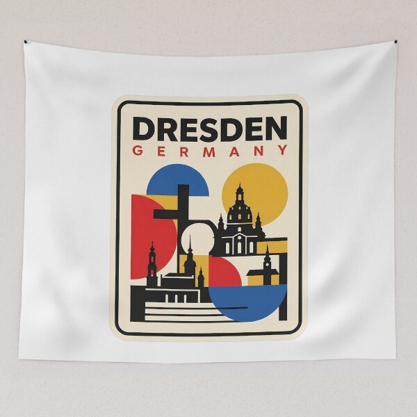 Item preview, Dresden Germany Bauhaus Style Geometric Skyline designed and sold by k3rstman1.