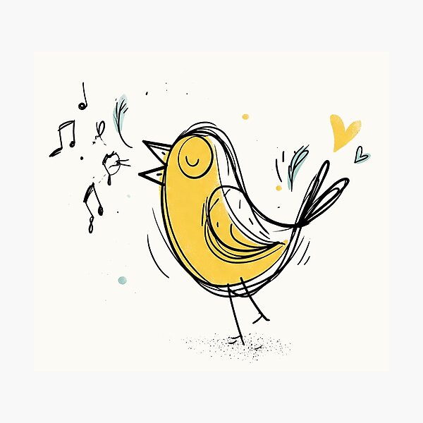 Item preview, Singing Bird Birthday Gift for Her Whimsical Joy designed and sold by PixelQ.