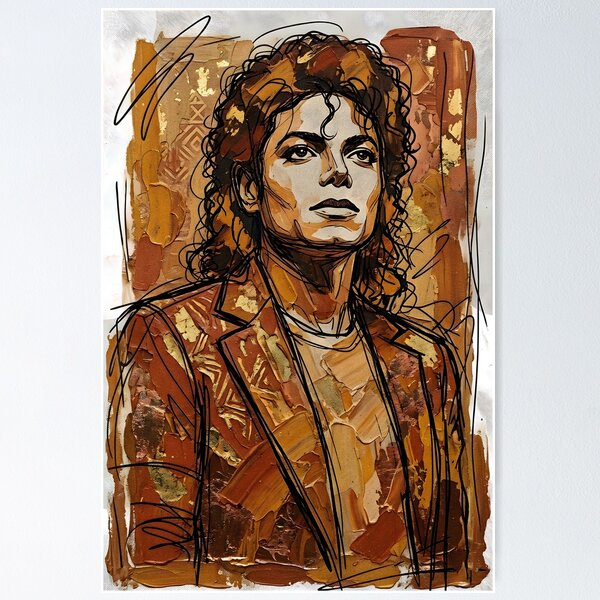 Item preview, Minimalist Egyptian Gold Michael Jackson Full Bleed Masterpiece designed and sold by Dhenin Studio.