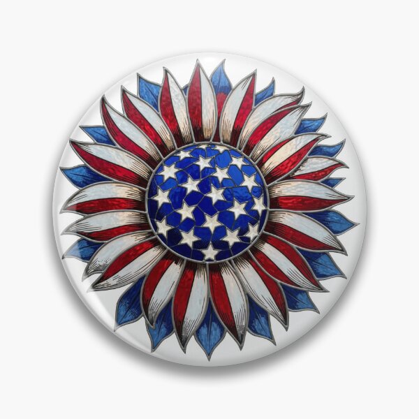 Item preview, Patriotic Sunflower PNG, Faux Stained Glass Sunflower Design, American Flag Floral, Fourth of July Graphic, USA Flower PNG designed and sold by TheGingerEffect.