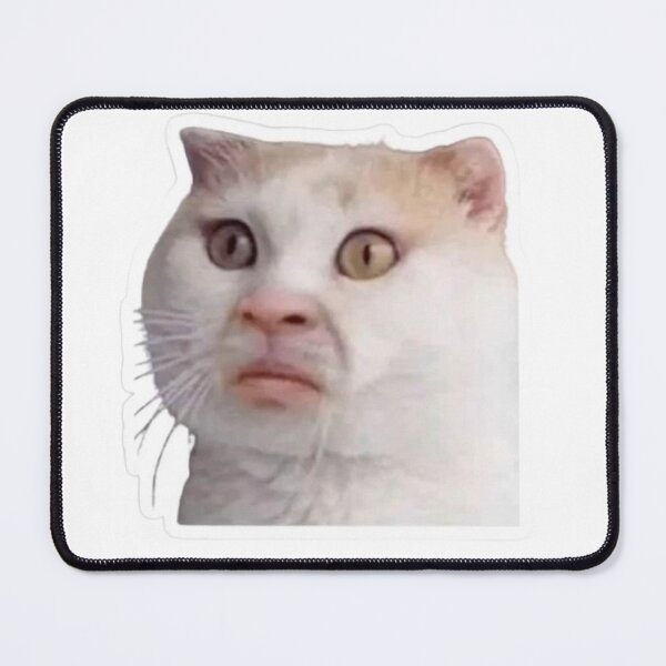 Item preview, Surprised Funny Cat with Mustache and Human Nose – Weird Whisker Pet Sticker designed and sold by Mustangana.