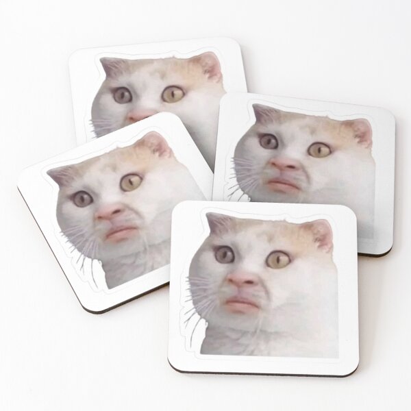 Item preview, Surprised Funny Cat with Mustache and Human Nose – Weird Whisker Pet Sticker designed and sold by Mustangana.