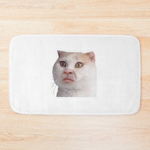 Item preview, Surprised Funny Cat with Mustache and Human Nose – Weird Whisker Pet Sticker designed and sold by Mustangana.