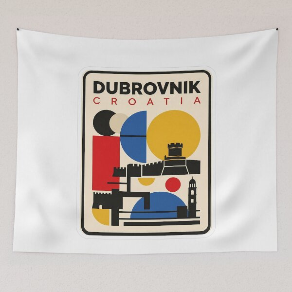 Item preview, Dubrovnik Croatia Abstract Geometric Travel Poster Style designed and sold by k3rstman1.