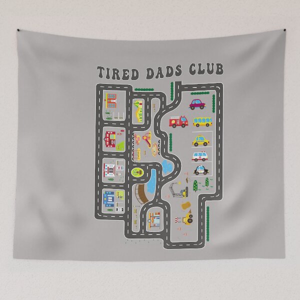 Item preview, Tired Dads Club Mat Road Race Track (On Back) designed and sold by GreggRoss.