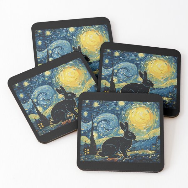 Item preview, Bunny Starry Night Van Gogh Art Rabbit Lover Men Women designed and sold by Littermin.