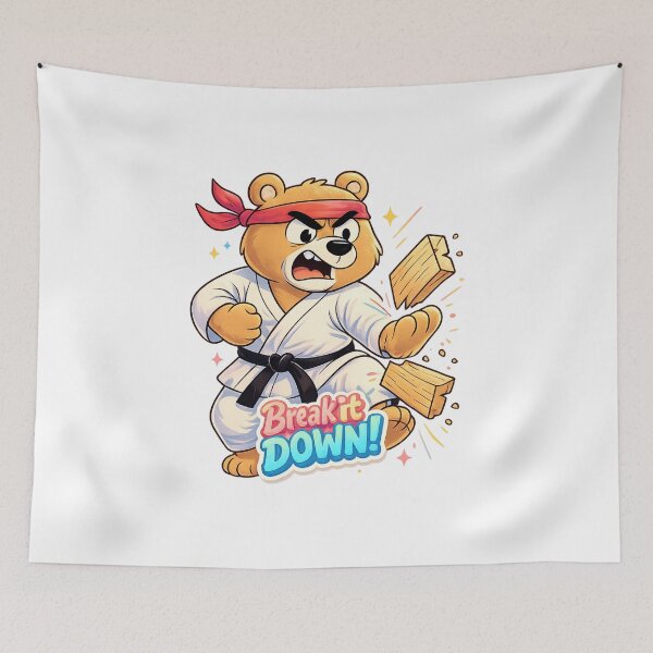 Item preview, Karate Bear Shirt – Break it Down Funny Martial Arts designed and sold by SoftSproutstu.
