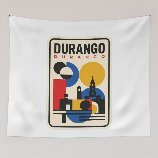 Item preview, Retro Durango Mexico Bauhaus Geometric Cityscape designed and sold by k3rstman1.