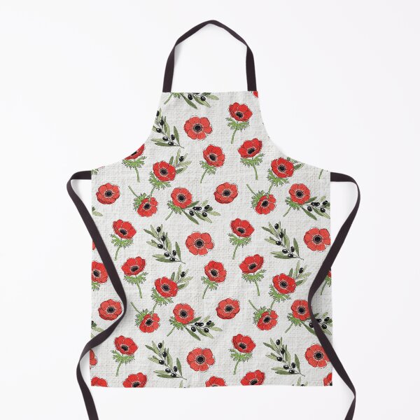 Item preview, Israeli Wildflowers Anemone and Olive Botanical Pattern designed and sold by HeHeStudio.