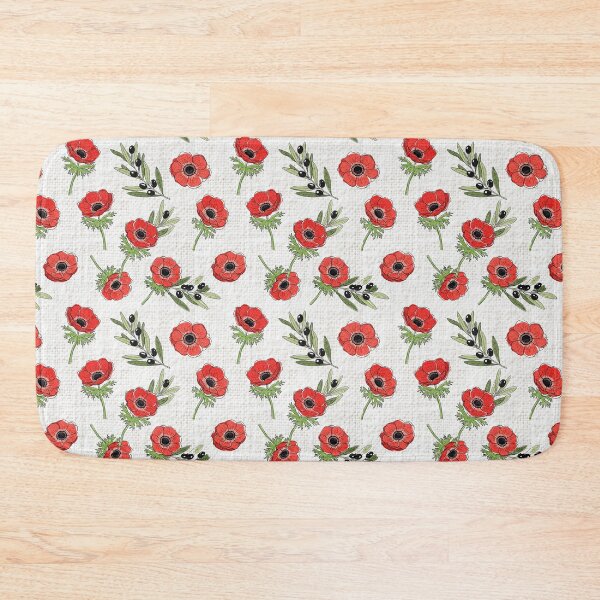 Item preview, Israeli Wildflowers Anemone and Olive Botanical Pattern designed and sold by HeHeStudio.