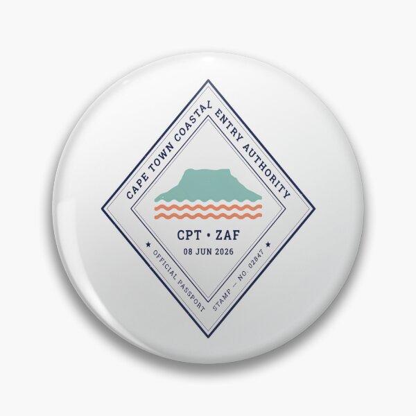 Item preview, Cape Town Mid‑Century Passport Stamp Retro Travel Sticker designed and sold by stickercuffs.