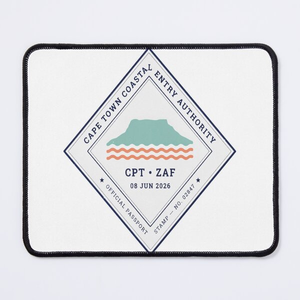 Item preview, Cape Town Mid‑Century Passport Stamp Retro Travel Sticker designed and sold by stickercuffs.