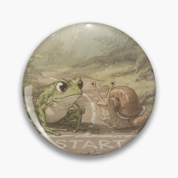 Item preview, Frog and Snail at the Starting Line designed and sold by PictorialWhimsy.