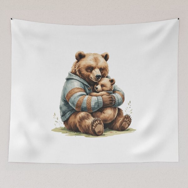 Item preview, Papa Bear And Baby Bear Hug Watercolor Father's Day designed and sold by AQUILAKREO.