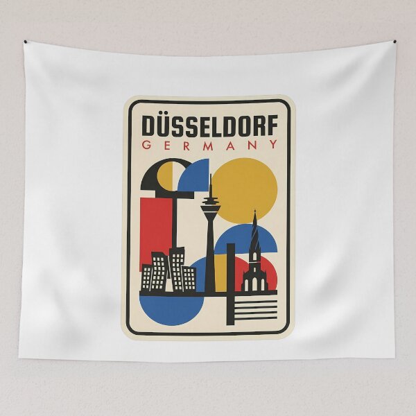 Item preview, Vintage Dusseldorf Germany Geometric Skyline Architecture designed and sold by k3rstman1.