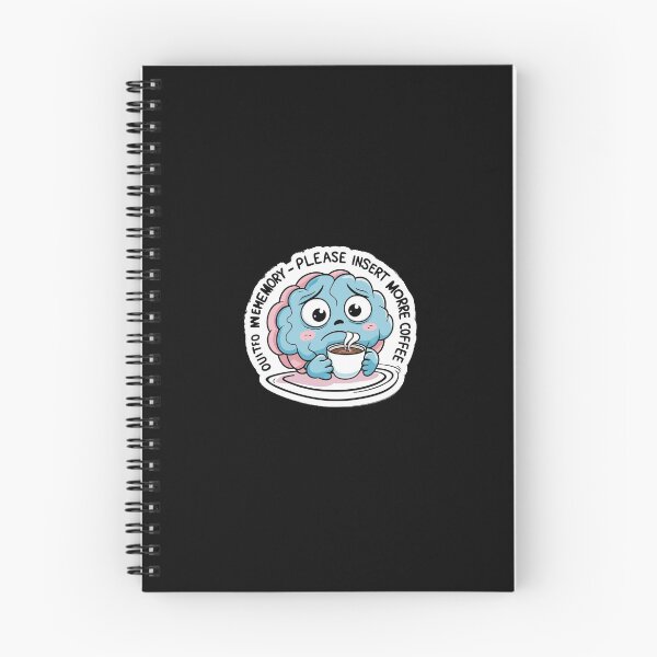 Item preview, Out of Memory Insert More Coffee - Funny Kawaii Brain Art designed and sold by EH World | Store.