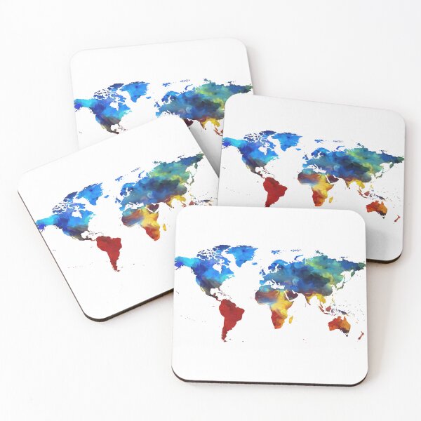 Item preview, Colorful World Map Watercolor designed and sold by shoppypod.
