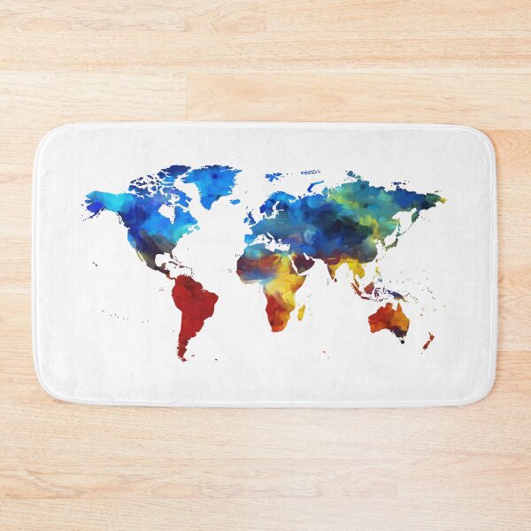 Item preview, Colorful World Map Watercolor designed and sold by shoppypod.