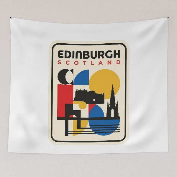 Item preview, Retro Edinburgh Scotland Bauhaus Geometric Travel designed and sold by k3rstman1.