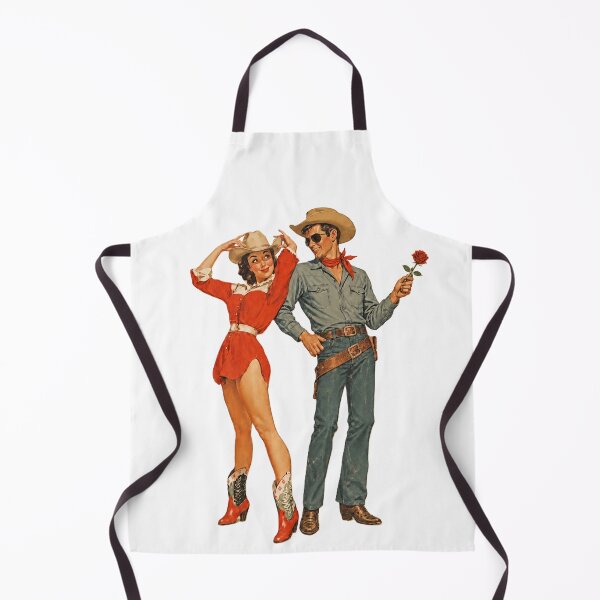 Item preview, Vintage Western Romantic Cowboy Couple Sticker | Cowgirl & Cowboy with Rose | Retro Valentine Design designed and sold by stg-reigns.