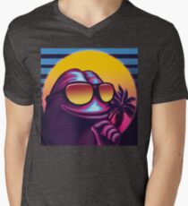 Rare Outrun Pepe the Frog Men's V-Neck T-Shirt