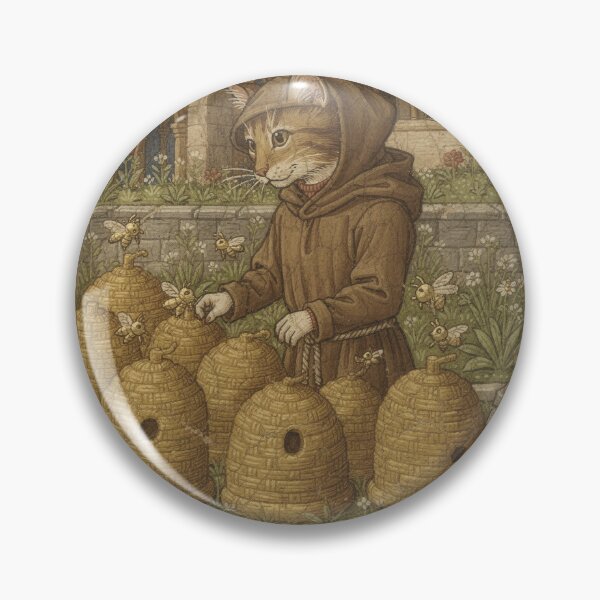 Item preview, Medieval Cat Beekeeper designed and sold by PictorialWhimsy.