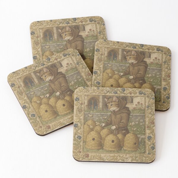 Item preview, Medieval Cat Beekeeper designed and sold by PictorialWhimsy.