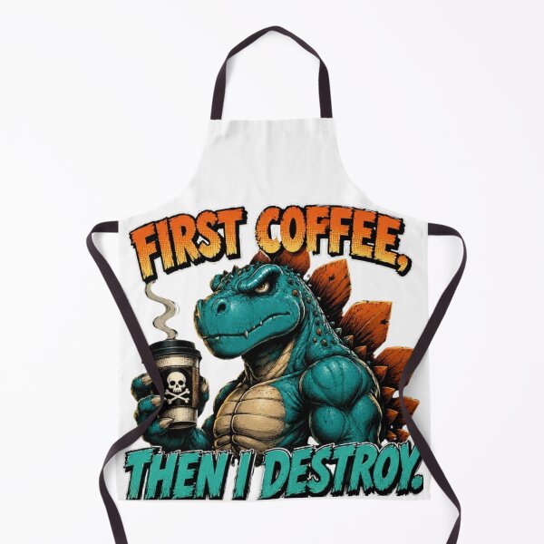 Item preview, First Coffee Then I Destroy Dinosaur image designed and sold by Nano-Threads.